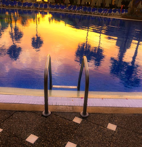 Free stock photo of poolside, summer, sunset