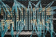 Many cabled connectors in fiber optic switch