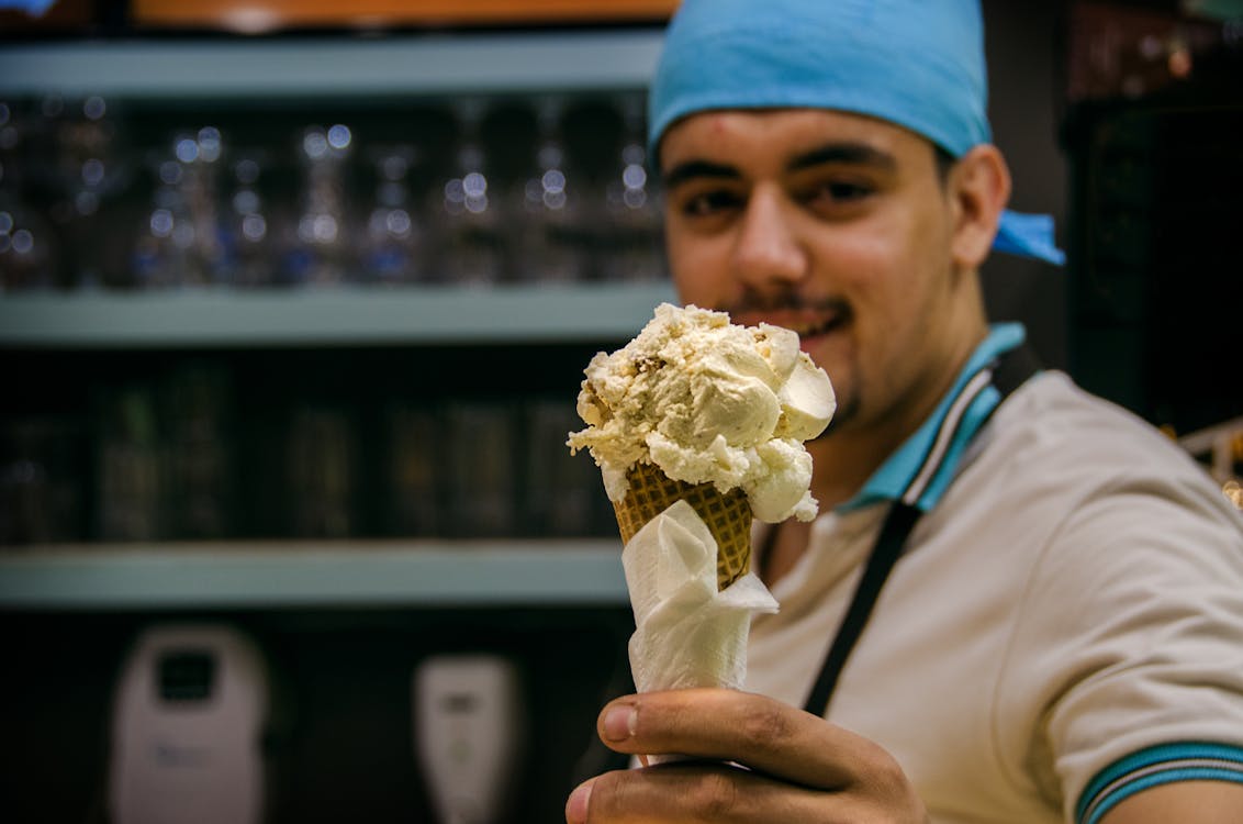 Man Wearing Ice Cream