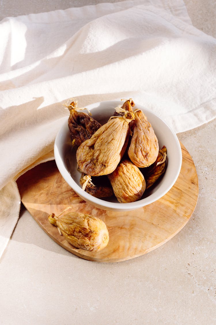 Dried Fig On White Bowl