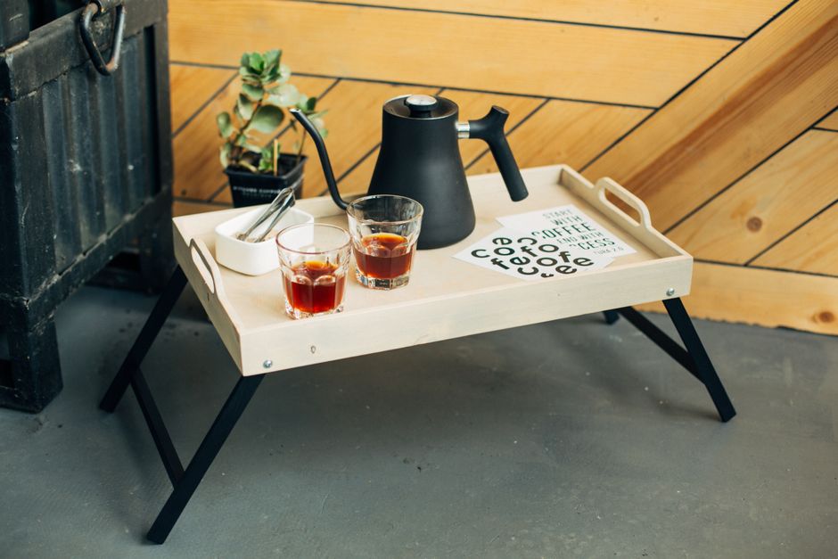 A Perfect Space-Saving Coffee Table in Coimbatore: Buy Foldable Designs at Hanamori Shop Foldable coffee table in a compact state, suitable for small spaces in Coimbatore