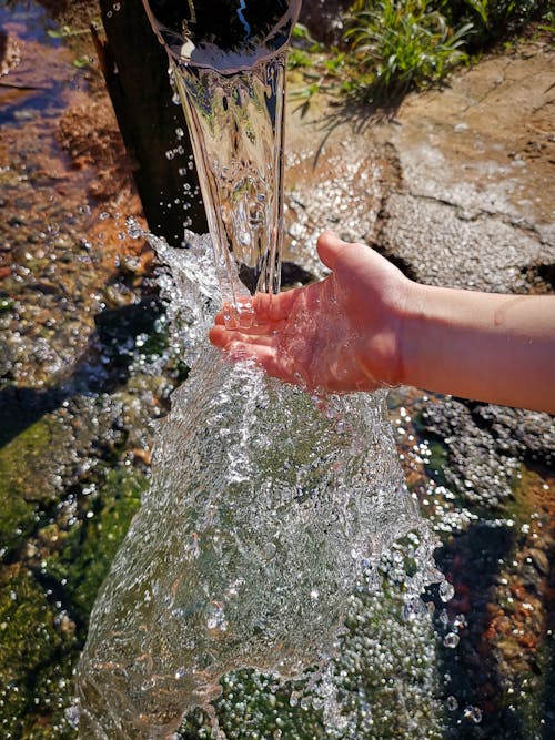 Free stock photo of clear water, hand