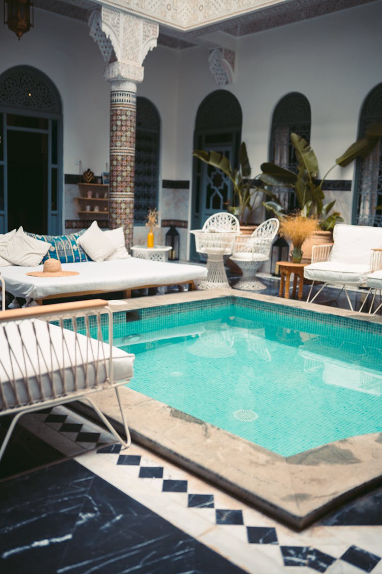 Day Bed Near An Indoor Swimming Pool