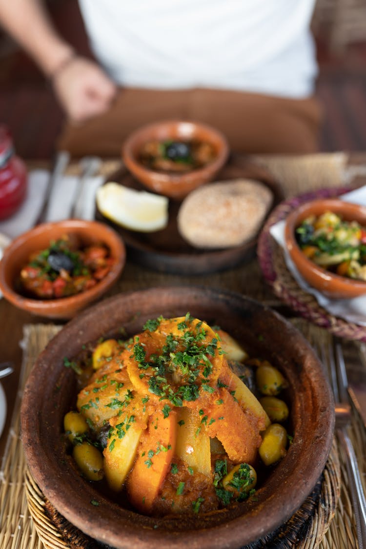 Cooked Food On A Clay Pot