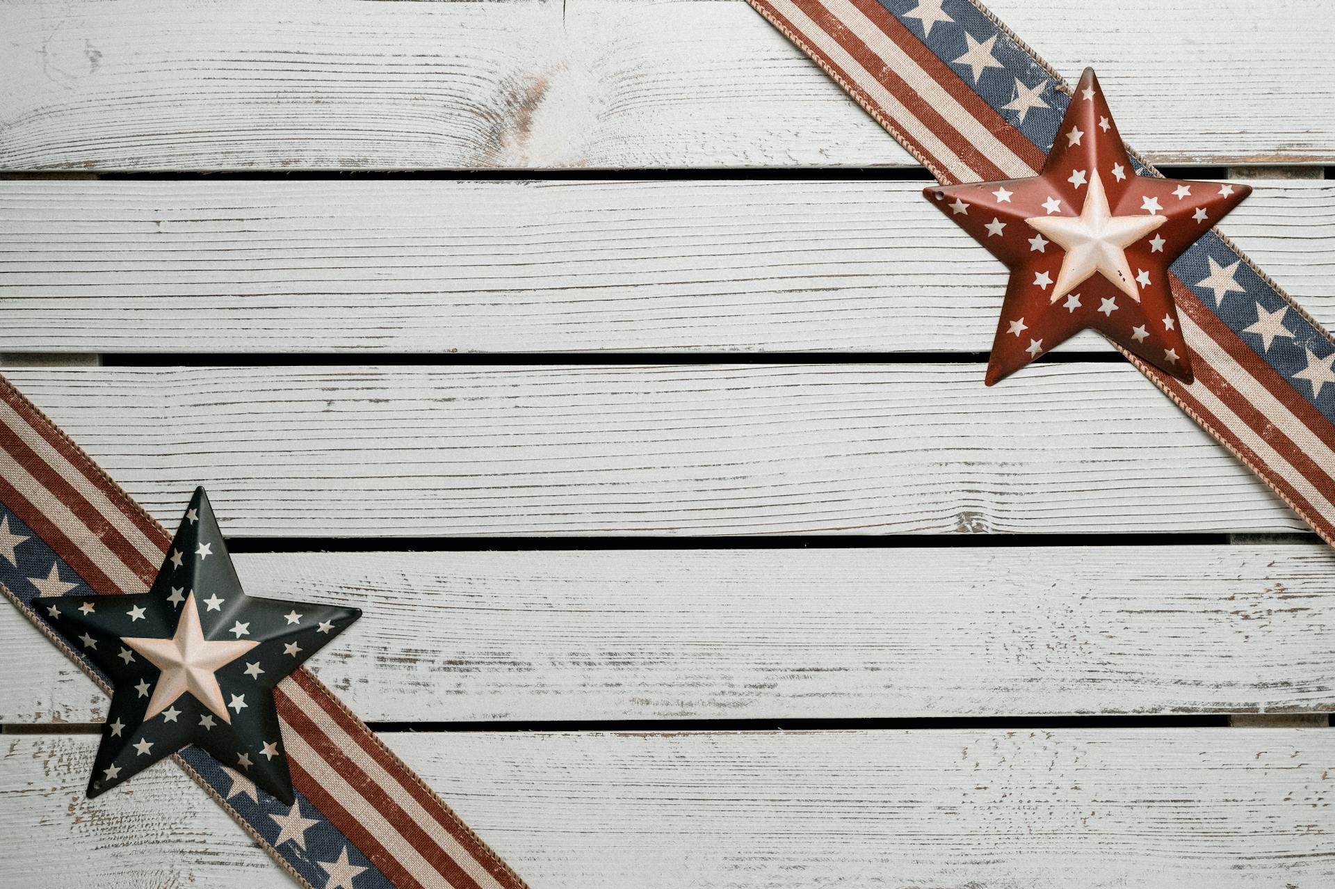 Decorative USA ribbons with stars and stripes