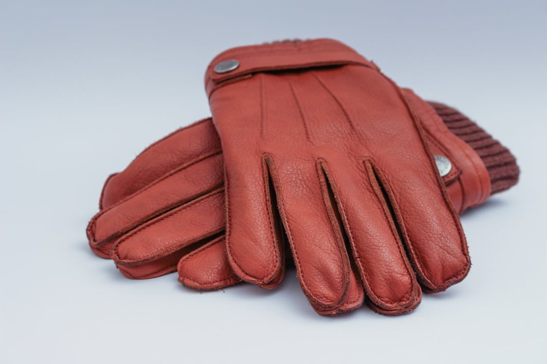 Pair of Brown Leather Gloves Illustration