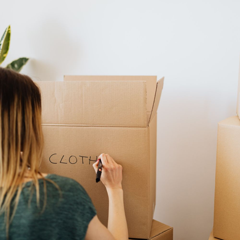 Langtoft — belongings being loaded for transport to storage