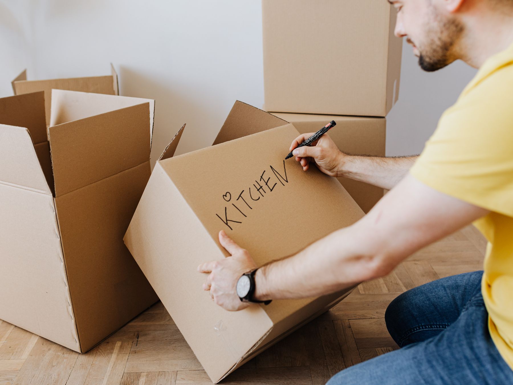 Llanrhystud — movers carrying boxes for a flat move