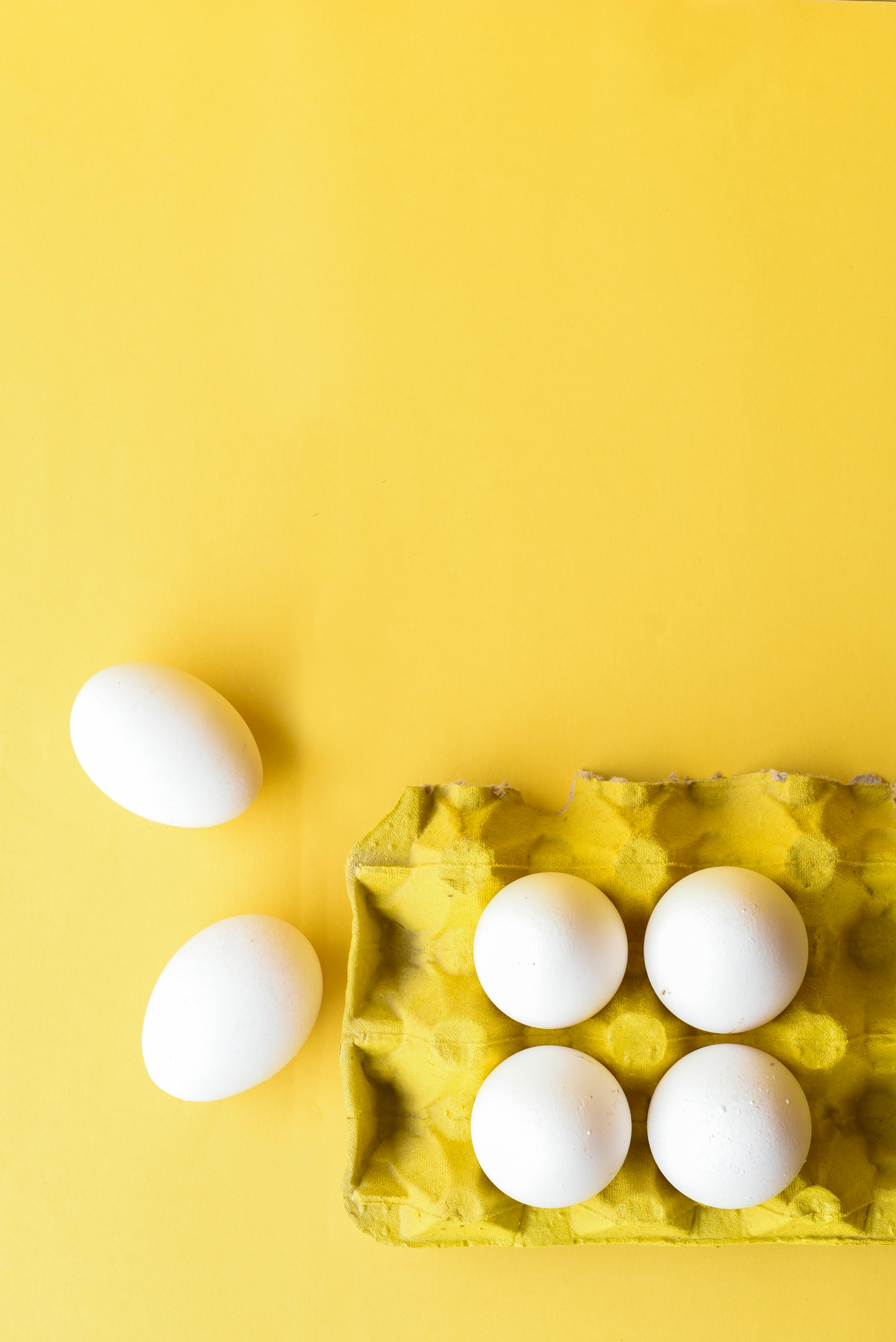 Download Egg Carton On Yellow Background Free Stock Photo PSD Mockup Templates