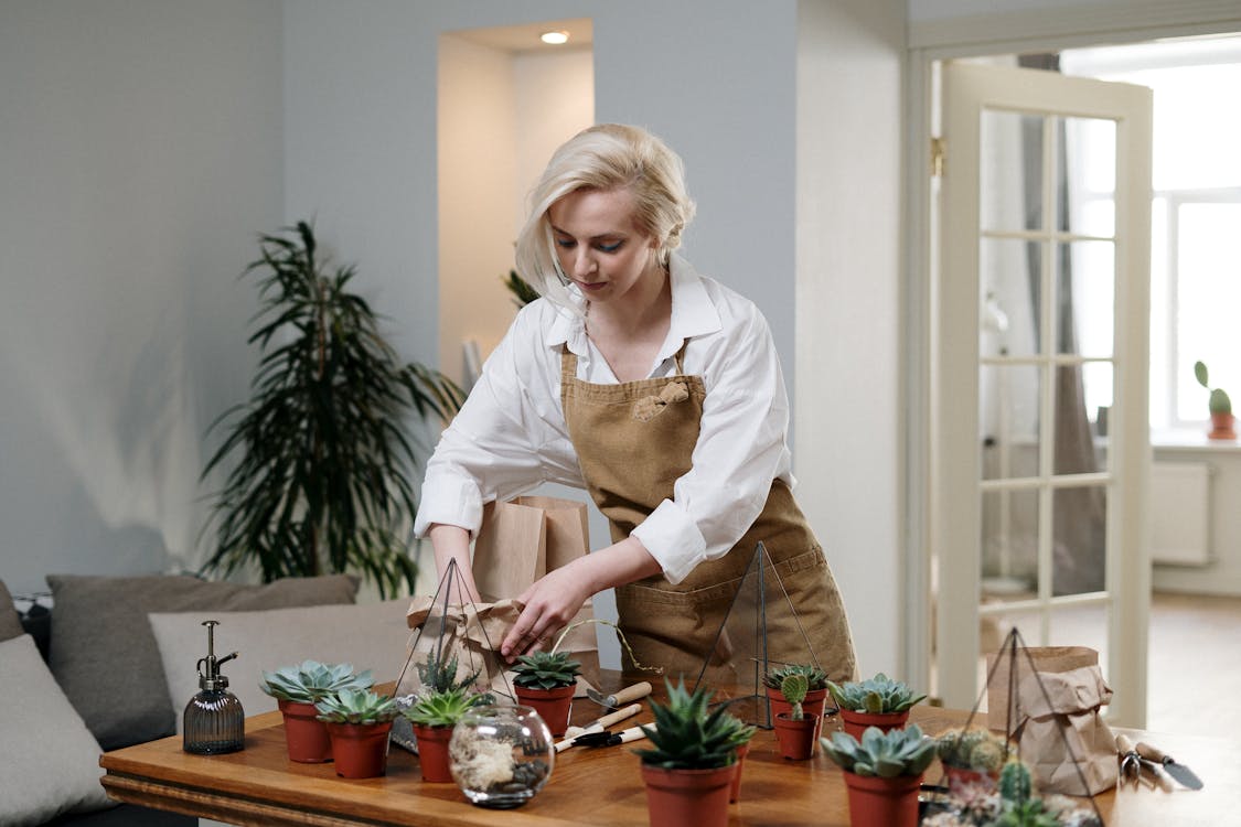 Free Woman in White Long Sleeve Shirt Holding Green Vegetable Stock Photo