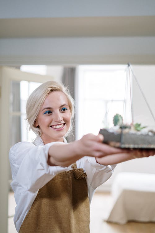 Girl in White Dress Shirt Smiling