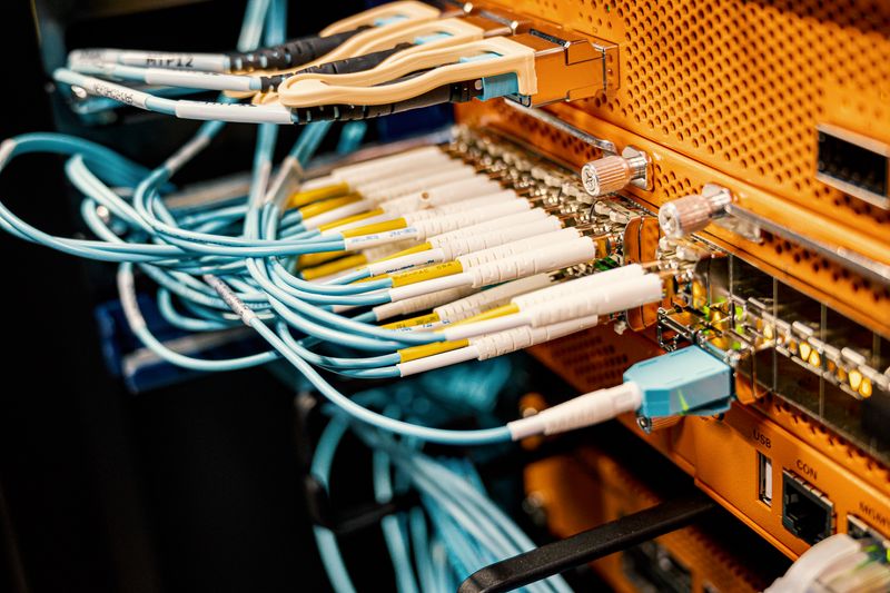 5G edge computing server closeup