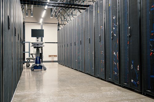 Free Server Racks on Data Center Stock Photo