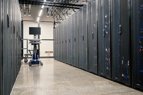 Server racks in modern data center