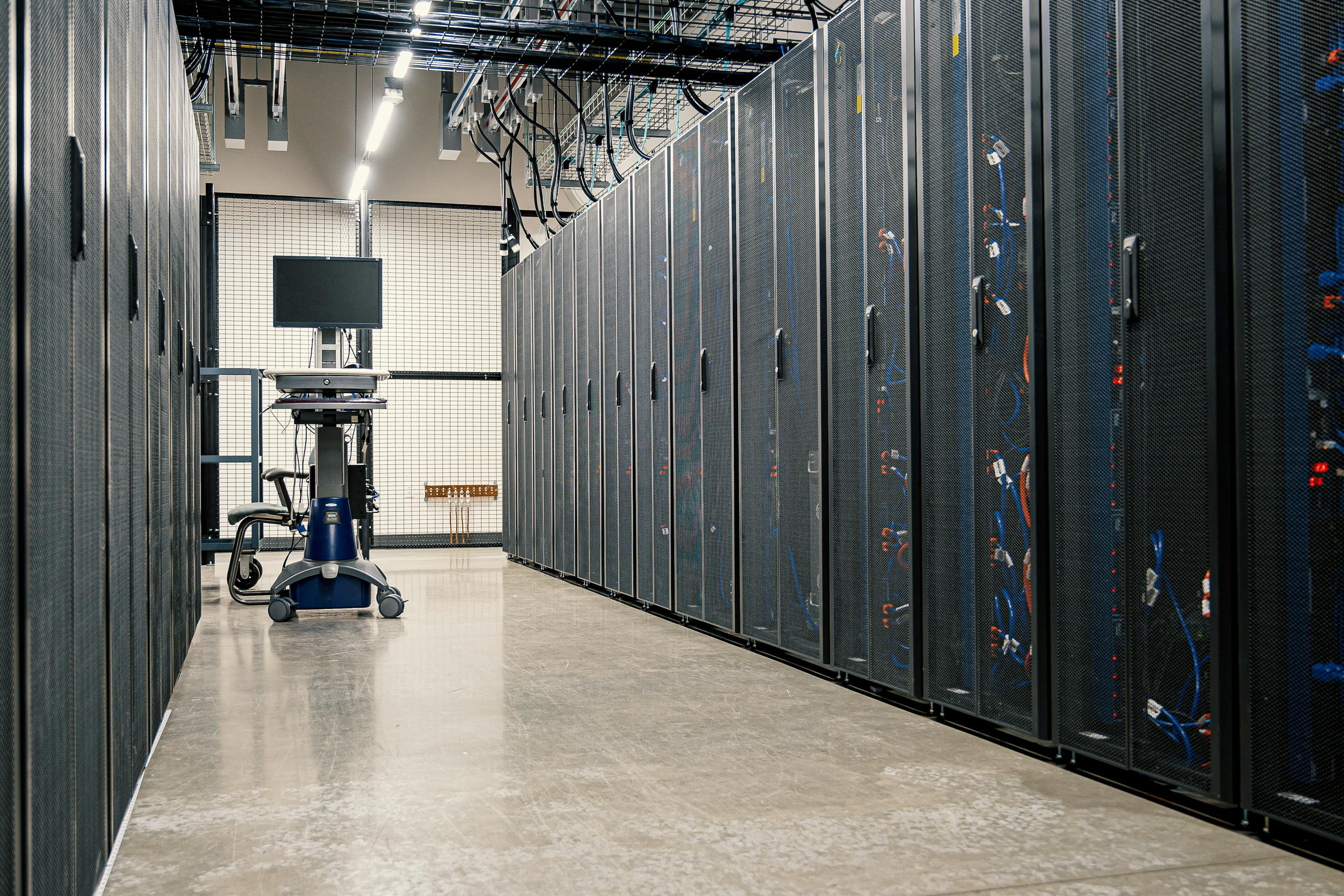 Server racks in modern data center · Free Stock Photo