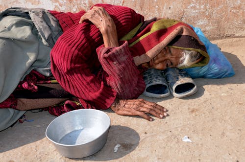 Free stock photo of beggar, begging, old woman