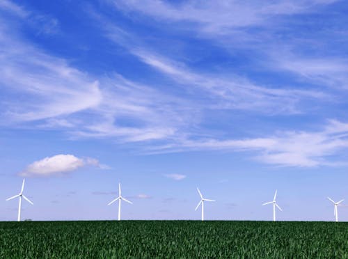 Free Wind Turbines Under Blue Sky Stock Photo