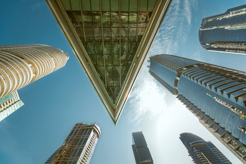 Free Low Angle Photography of High-Rise Buildings Stock Photo