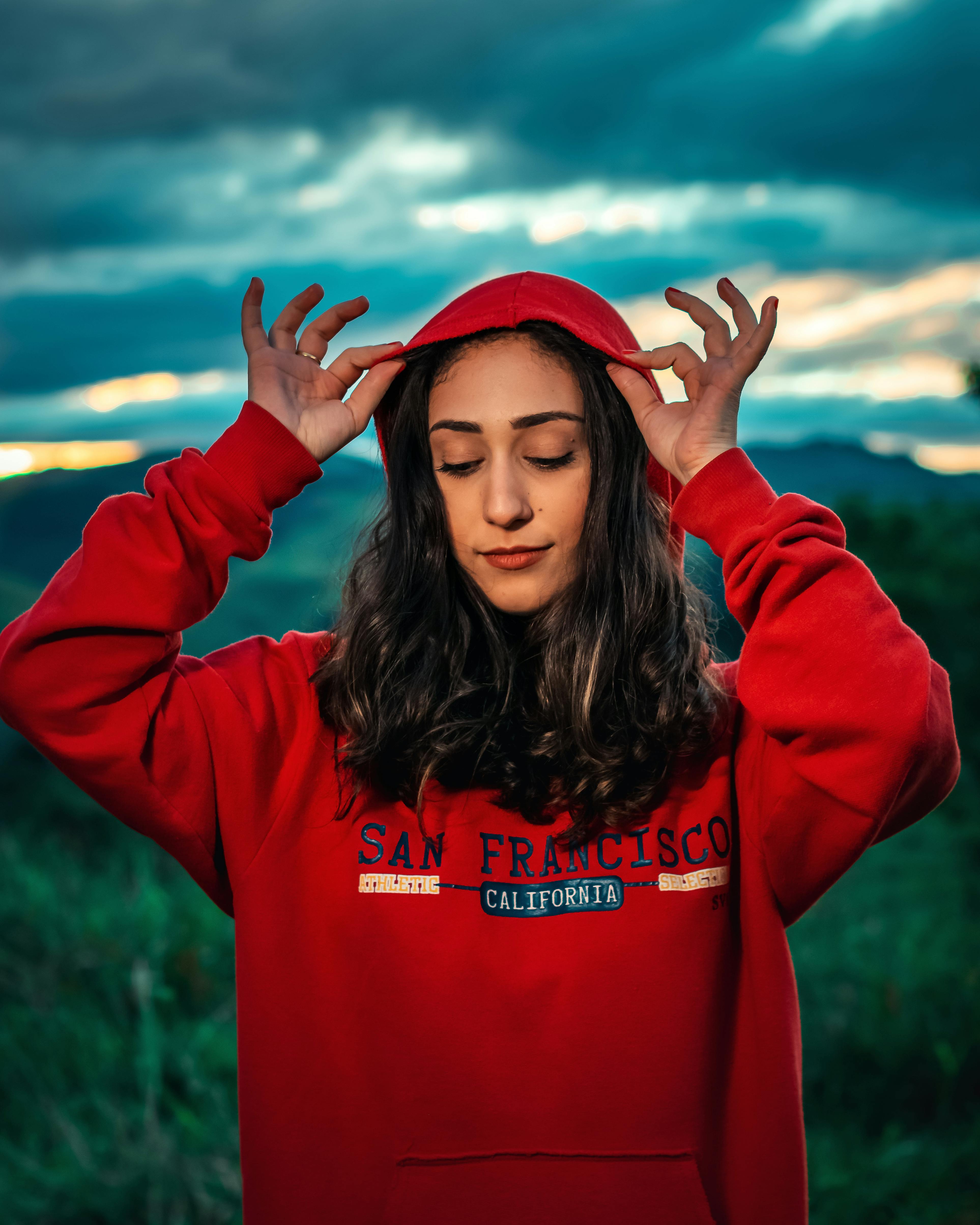 Woman in Red Hoodie · Free Stock Photo