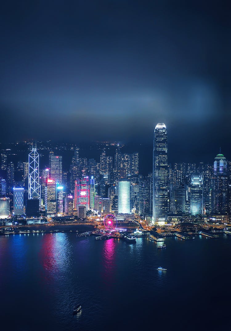 City Skyline During Night Time