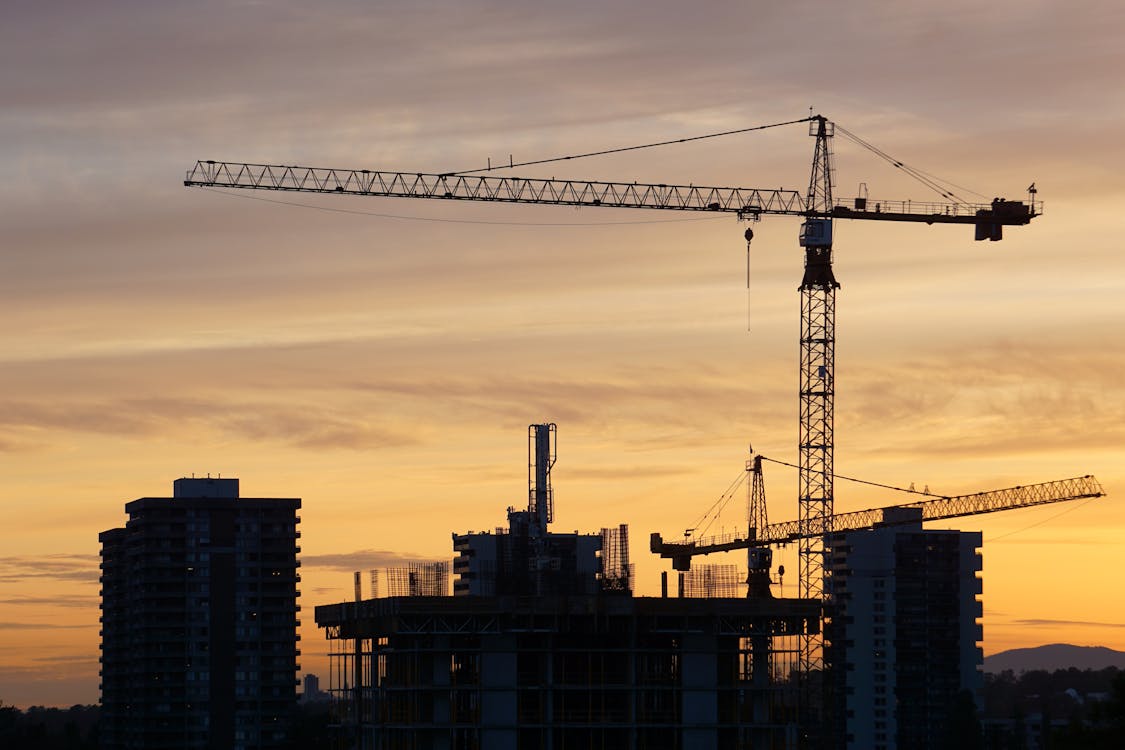 Free Tower Crane Used in Building Construction Stock Photo