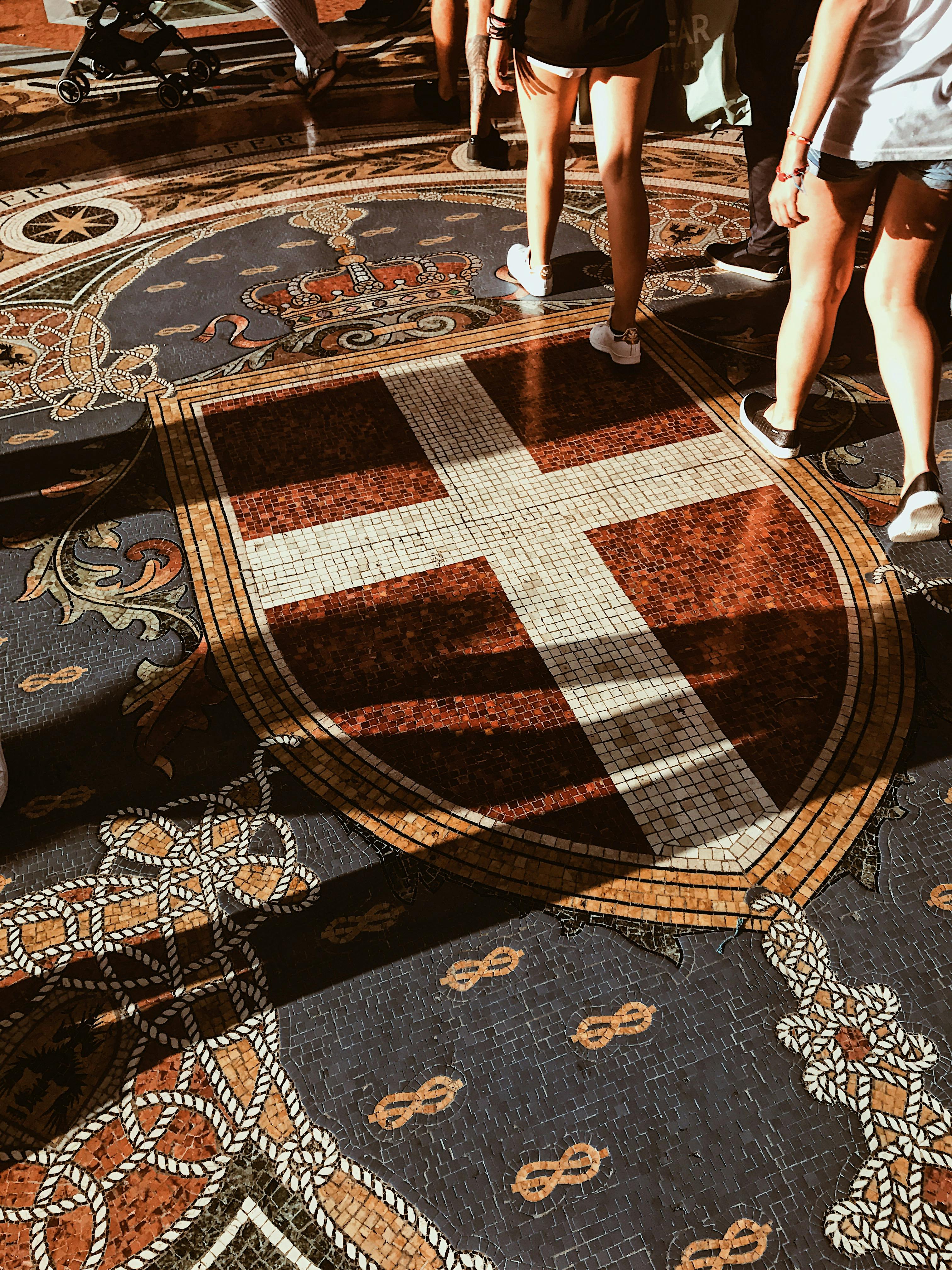 mosaic floor with coat of arms of milan