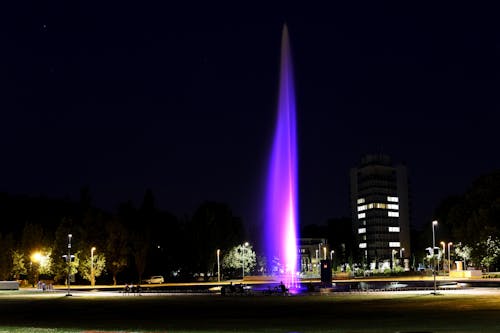 Free Fountain With Purple Lights Stock Photo