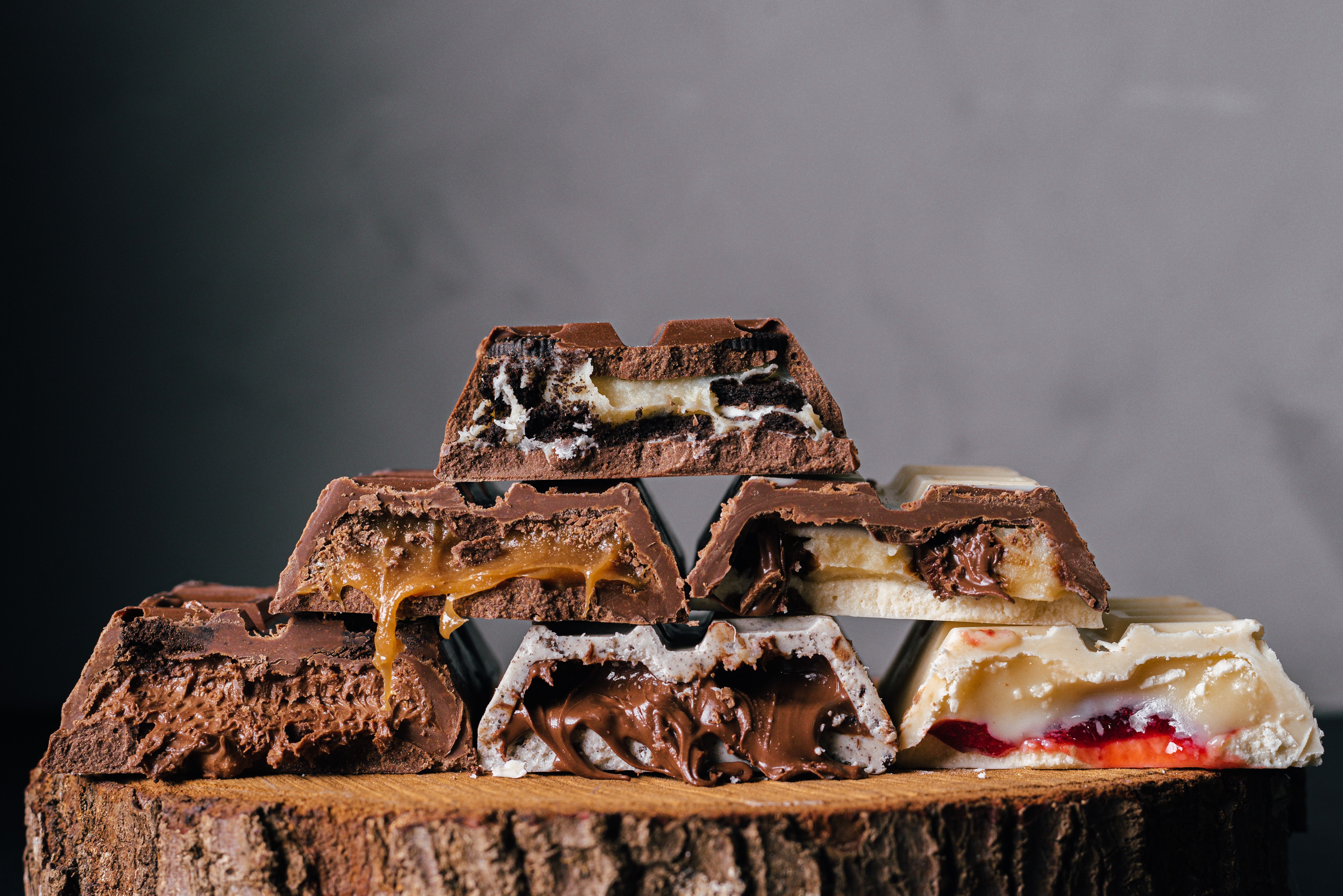 Chocolate with different types of filling