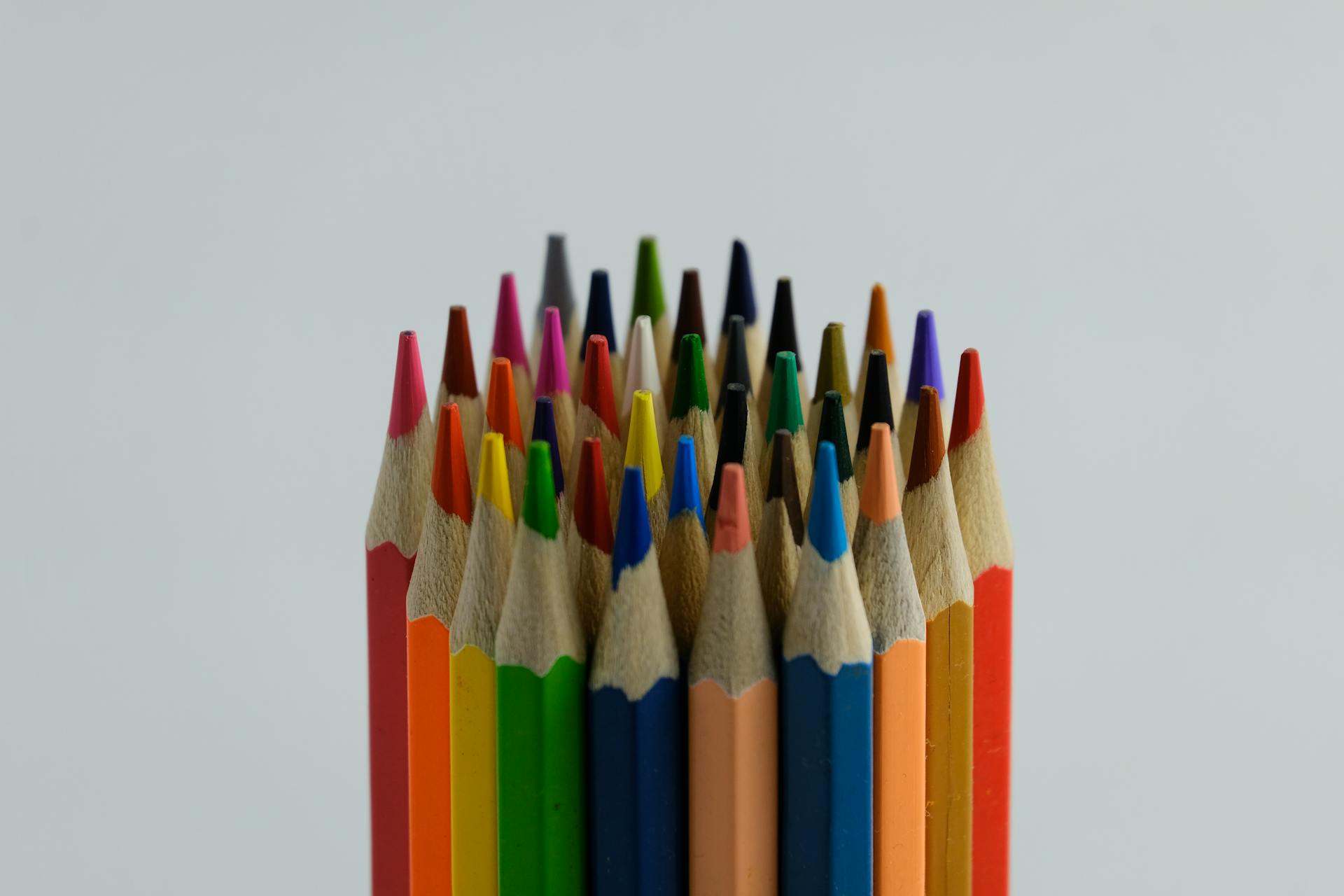 Coloring Pencils on White Background