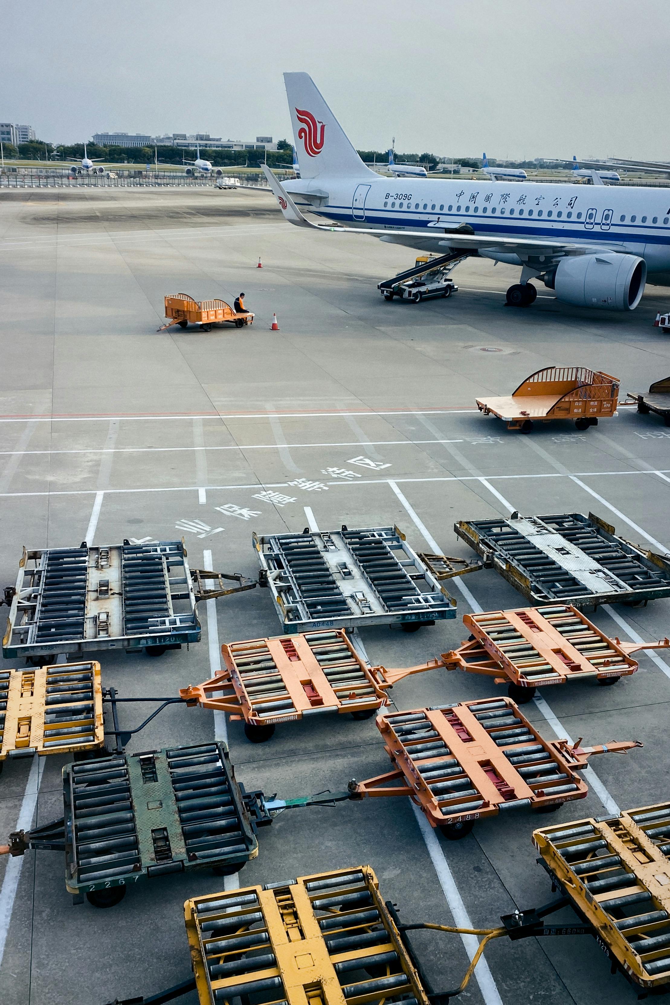 airplane on airport during shipment