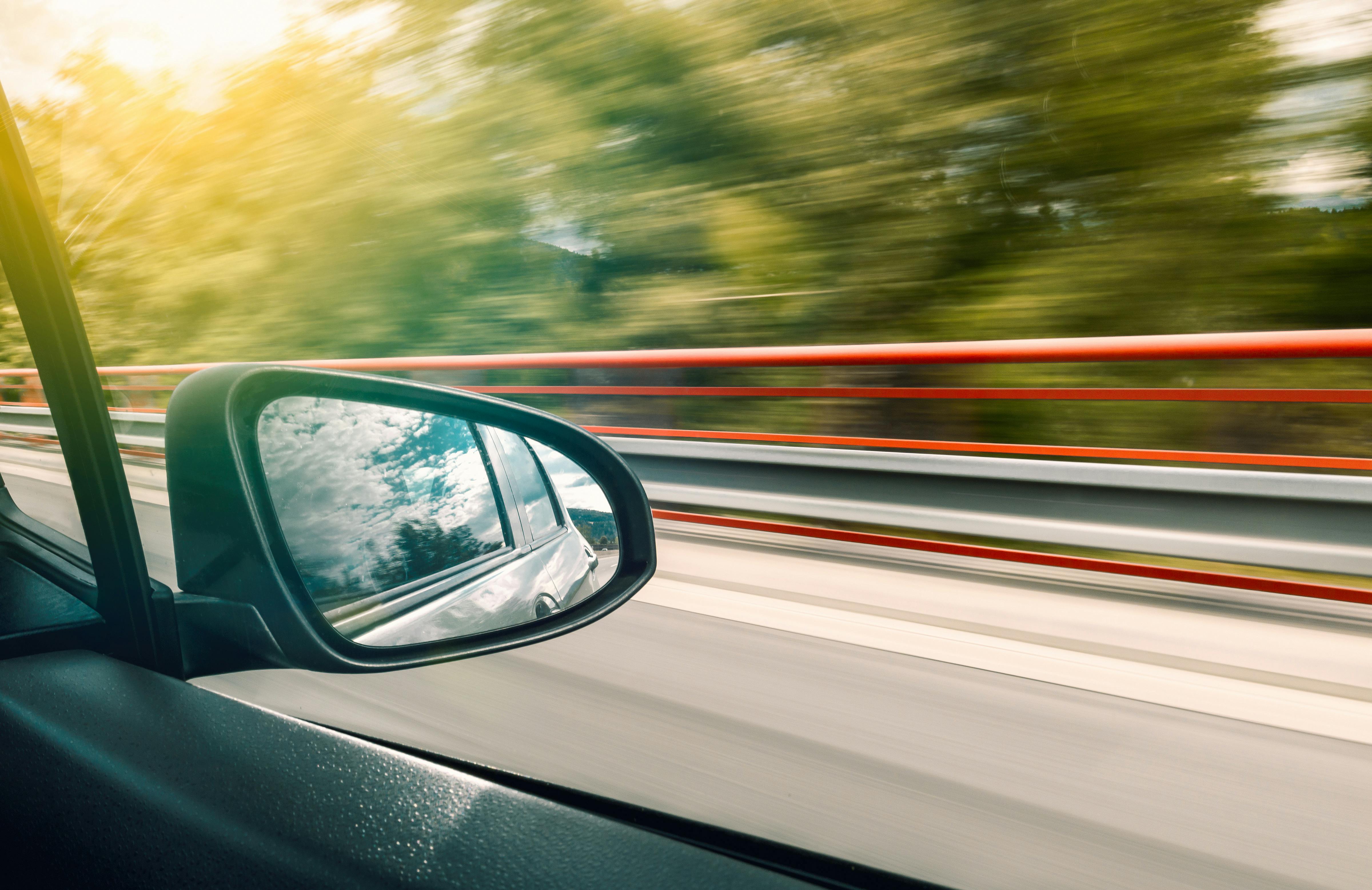Photo Shot Of Car Rearview Mirror Stock Photo, Picture and Royalty Free  Image. Image 7145899.