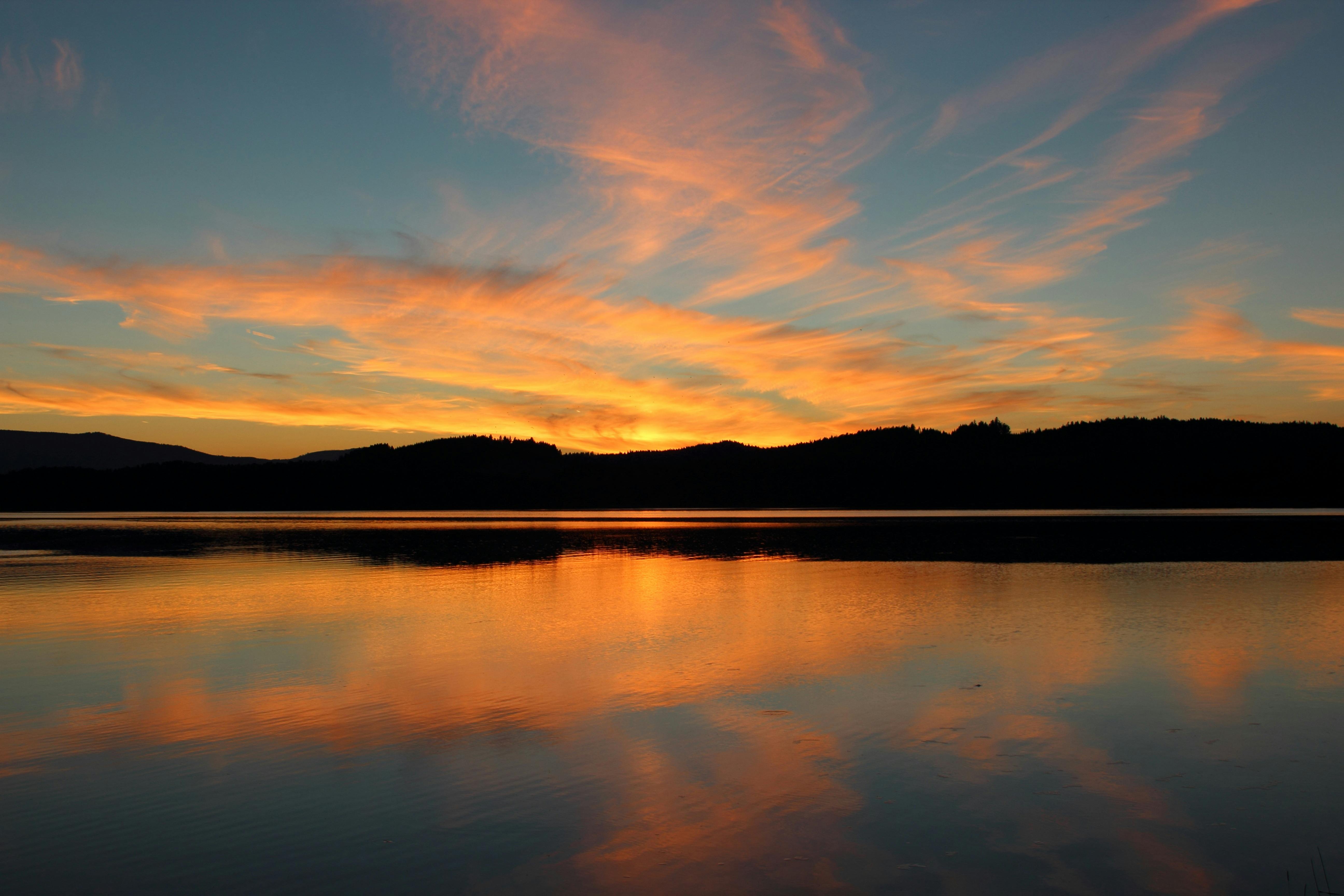 Black Orange Sunset  View  Free Stock Photo 