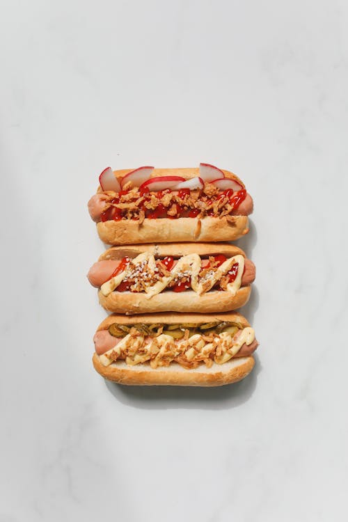 Hotdog Sandwich on White Background