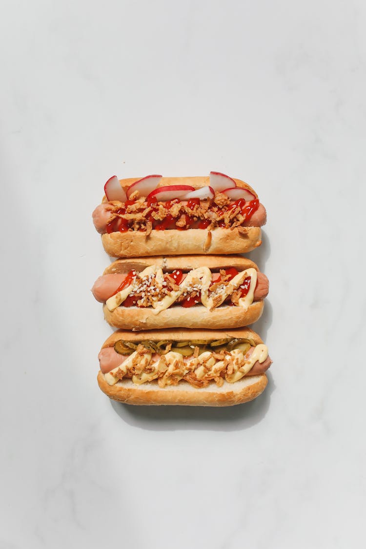 Hotdog Sandwich On White Background