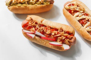 Close-Up Photo of Hotdog Sandwiches