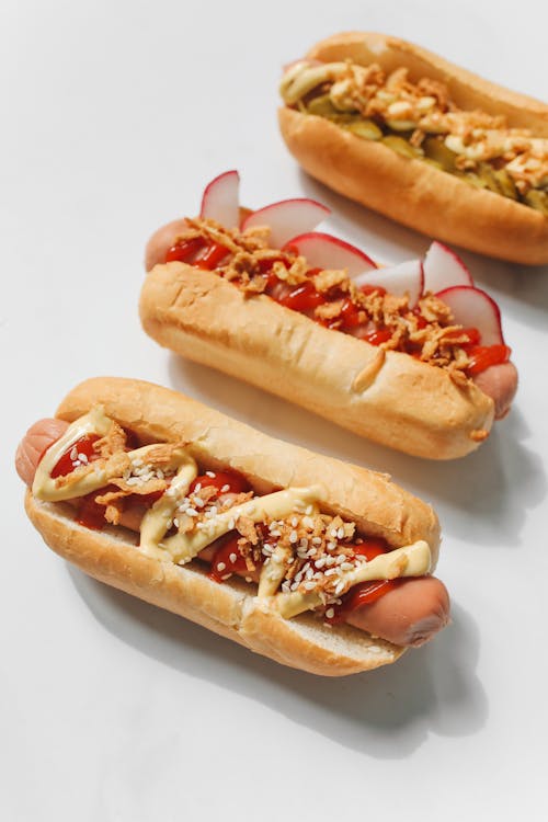 Free Hotdog Sandwiches With Ketchup Stock Photo