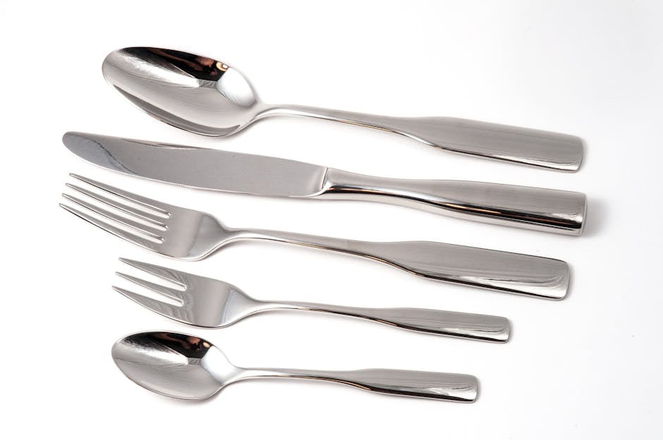 Silver Spoon Near Silver Kitchen Knife