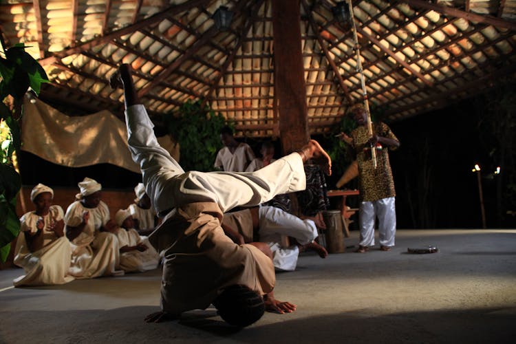 Ethnic Male Performing Dance To People