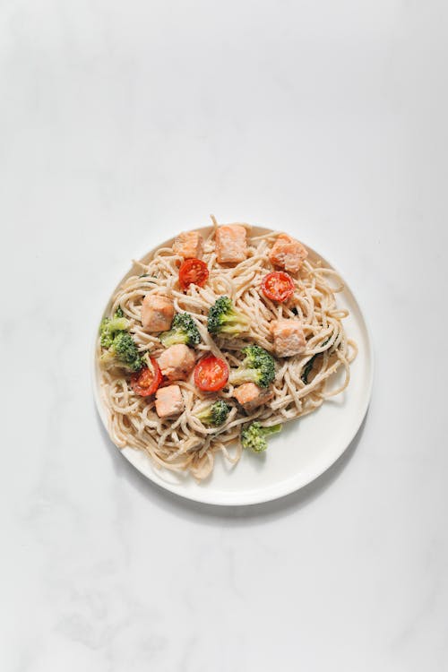 Kostnadsfri bild av broccoli, carbonara, flatlay