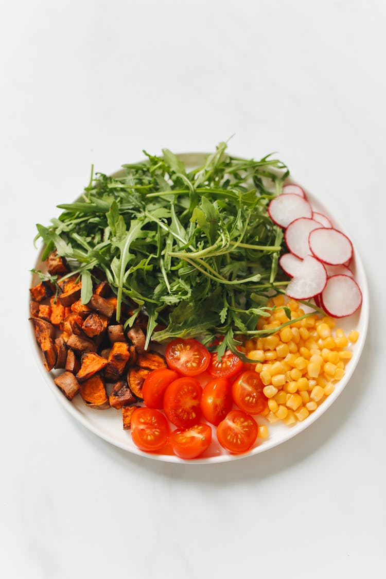 Plate Full Of Fresh Vegetables 