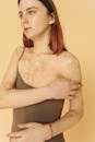 Woman in Black Spaghetti Strap Top