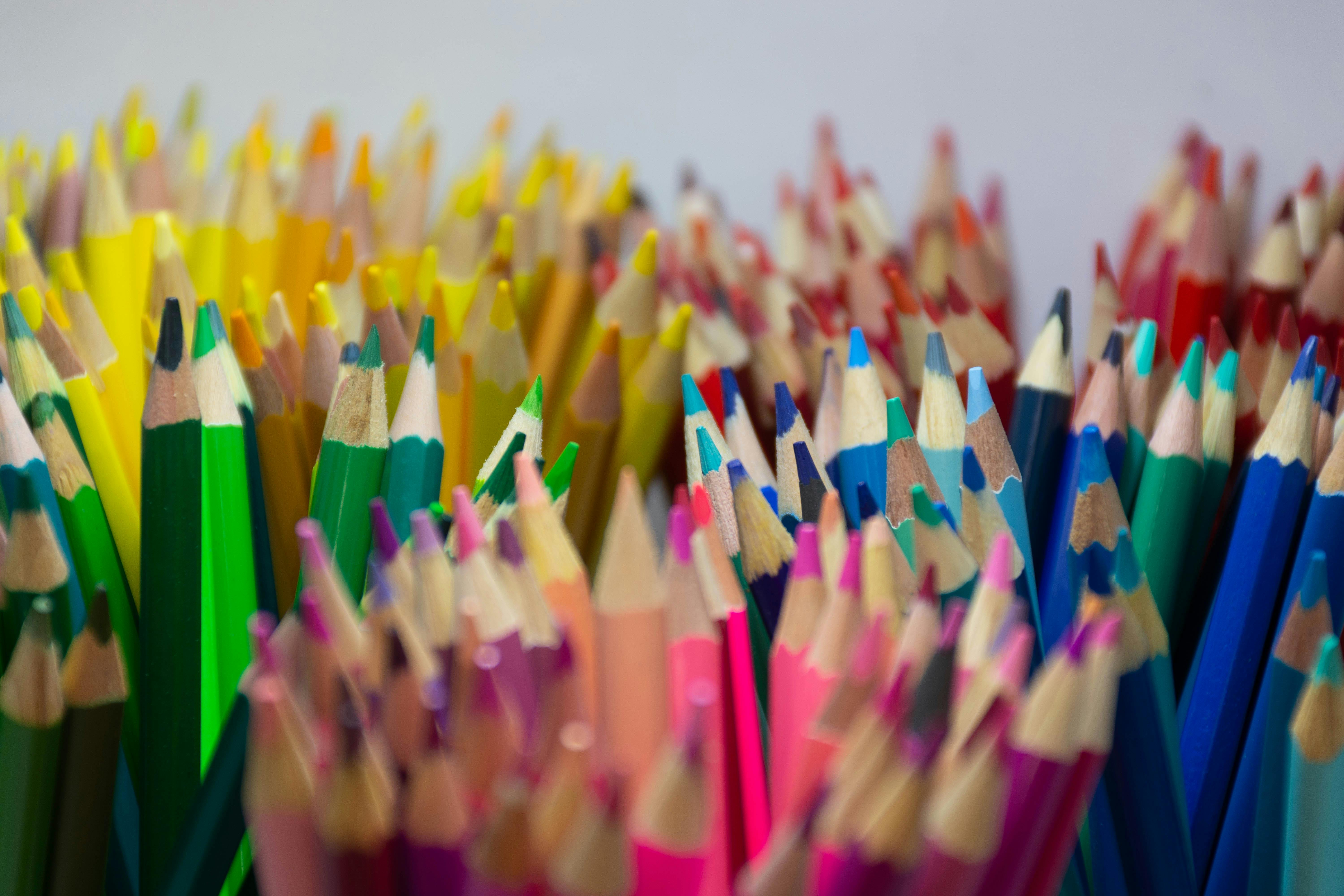 Close Up Photography of Colored Pencils · Free Stock Photo
