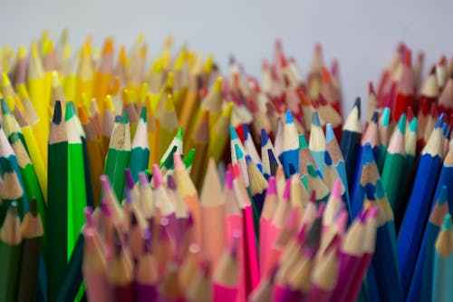 Imagine de stoc gratuită din a închide, colorat, creioane colorate
