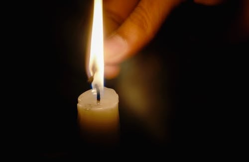 Person Lighting Candle