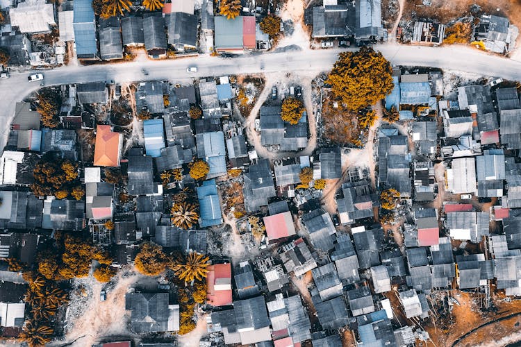 Street Studded Of Poor Houses