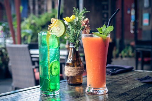 Lime Juice And Fruit Shake On Glass