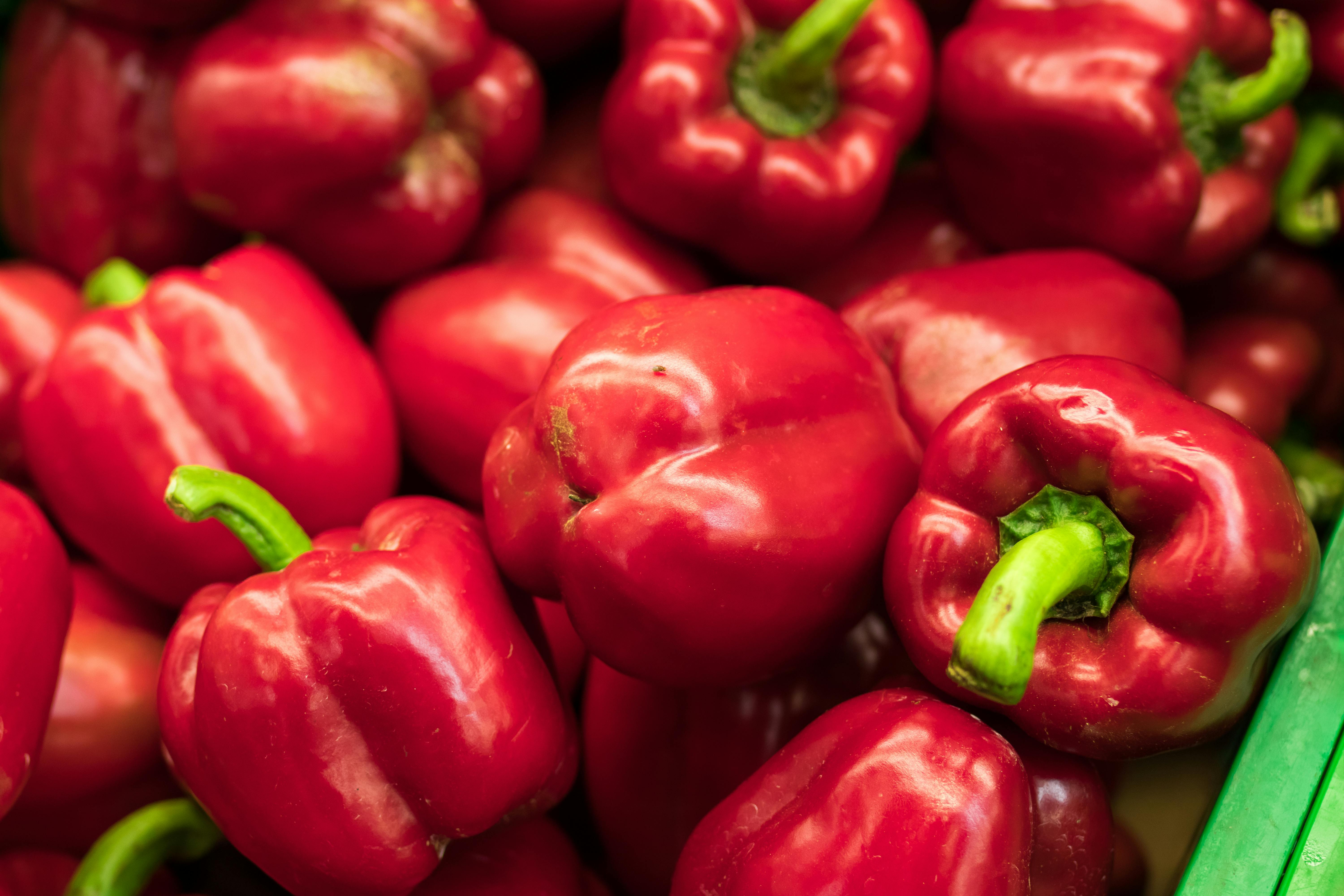 Selective Focus Photography of Red Bell Pepper