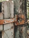 Brown Wooden Fence With Padlock