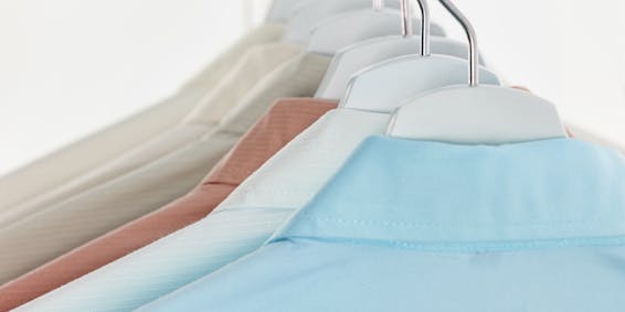 Collection of formal clothes on hangers