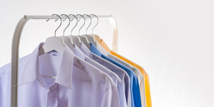 Hangers With Formal Shirts On Rack